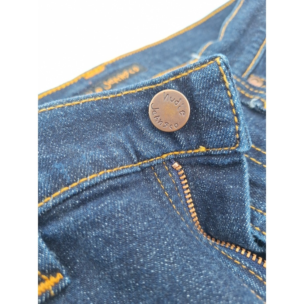 Nudie Jeans High Kai Mens 31x32 Blue Denim Jean Stretch Dark Blue Skinny - Picture 2 of 16